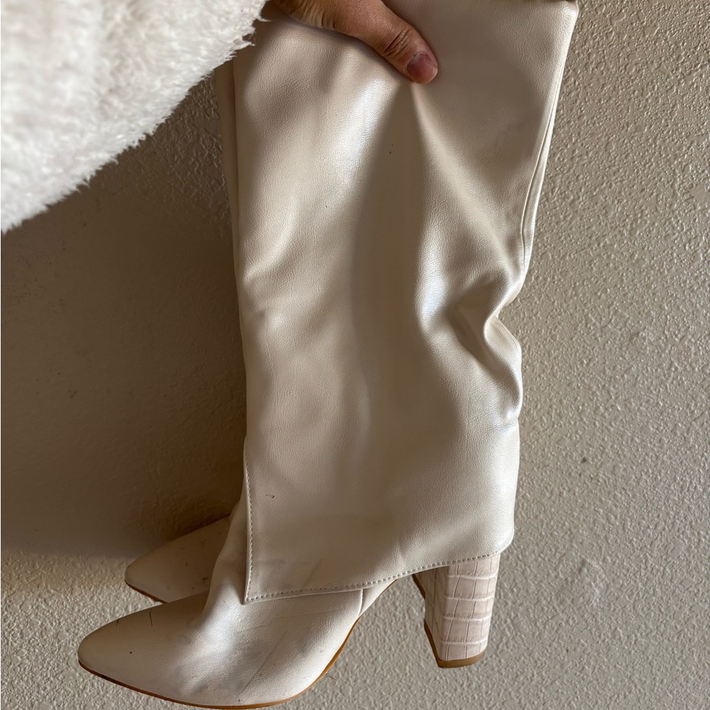 Off-White Knee-High Women's Boots